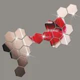 12PCS Geometry Hexagon Door Room Acrylic Decorative Mirror Wall Stickers