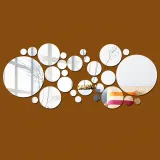 Geometry Round Door Room Acrylic Decorative Mirror Wall Stickers