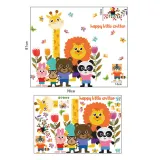 Animal Lion Giraffe Height Stickers Children's Room Kindergarten Classroom Layout Decorative Wall Stickers