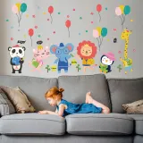 Animal Lion Giraffe Height Stickers Children's Room Kindergarten Classroom Layout Decorative Wall Stickers