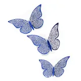 12PCS Single-Deck Hollow Out Butterfly Wall Stickers Door Room Magnetic Decorative
