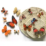 12PCS Single-Deck Simulation Butterfly Wall Stickers Door Room Magnetic Decorative