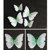 12PCS Double-Deck Ambilight Butterfly Wall Stickers Door Room Magnetic Decorative