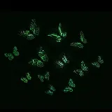 12PCS Double-Deck Luminous Butterfly Wall Stickers Door Room Magnetic Decorative