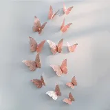 12PCS Single-Deck Hollow Out Butterfly Wall Stickers Door Room Magnetic Decorative