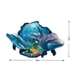 3D Undersea World Dolphin Door Room Waterproof Decorative Wall Stickers