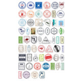 50PCS Global Vintage Postmark Waterproof Stickers Decals for Luggage Laptop Water Bottles