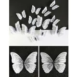 12PCS Double-Deck Ambilight Butterfly Wall Stickers Door Room Magnetic Decorative