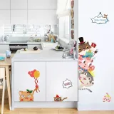 Animal Cats Door Stickers Children's Room Kindergarten Classroom Waterproof Decorative Wall Stickers