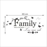 Famliy Butterfly Flower Door Room Waterproof Decorative Wall Stickers