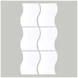 6PCS Geometry Wavy-Shaped Door Room Acrylic Decorative Mirror Wall Stickers