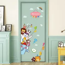 Animal Elephant Giraffe Lion Balloons Door Stickers Children's Room Kindergarten Classroom Waterproof Decorative Wall Stickers