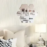 12PCS Geometry Hexagon Door Room Acrylic Decorative Mirror Wall Stickers