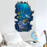 3D Undersea World Shark Door Room Waterproof Decorative Wall Stickers