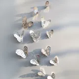 12PCS Single-Deck Hollow Out Butterfly Wall Stickers Door Room Magnetic Decorative