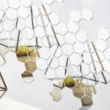 12PCS Geometry Hexagon Door Room Acrylic Decorative Mirror Wall Stickers