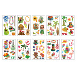 10 Sheets Hawaii Party Supplies Art Temporary Tattoos for Kids