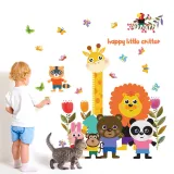 Animal Lion Giraffe Height Stickers Children's Room Kindergarten Classroom Layout Decorative Wall Stickers