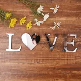26 Letters DIY Slogan Door Room Acrylic Decorative Mirror Wall Stickers
