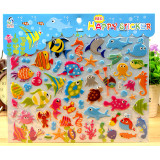 4 Sheets Cartoon Whale Octopus 3D Foam Puffy Sticker for Kids Toddler