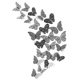 12PCS Single-Deck Hollow Out Butterfly Wall Stickers Door Room Magnetic Decorative