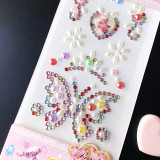 5 Sheets Butterfly Crowns Moon DIY Crystal Rhinestone Sticker Jewels Gems Sticker Set for Kids