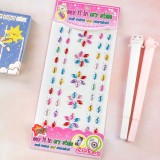3 Sheets Flower DIY Crystal Rhinestone Sticker Jewels Gems Sticker Set for Kids