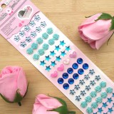 75PCS Colourful Flower Pearls DIY Crystal Rhinestone Sticker Jewels Gems Sticker Set for Kids