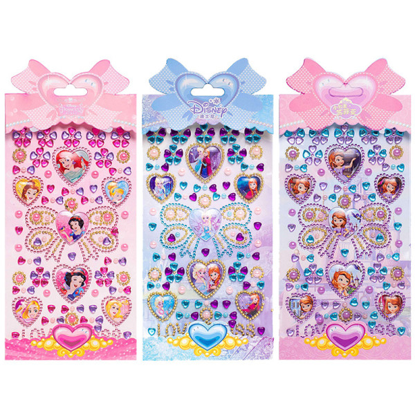 50PCS Frozen Disney Princess DIY Crystal Rhinestone Sticker Jewels Gems Stickers Set for Kids