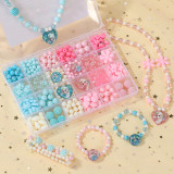 500PCS DIY Bracelet Colorful Frozen Princess Beads 24 Compartments PVC Box Set Jewelry Making Kit for Kids Gifts