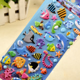 4 Sheets Cartoon Marine Animal Dolphins 3D Foam Puffy Sticker for Kids Toddler