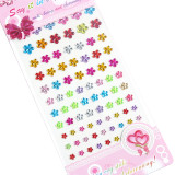 4 Sheets Geometry Flower Heart DIY Crystal Rhinestone Sticker Jewels Gems Sticker Set for Kids