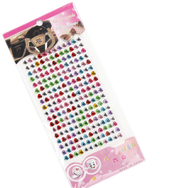 5 Sheets Colorful Hearts Flower Stars Circles DIY Crystal Rhinestone Sticker Jewels Gems Sticker Set for Kids