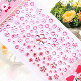 100PCS Colourful Flower DIY Crystal Rhinestone Sticker Jewels Gems Sticker Set for Kids