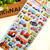 5 Sheets Excavator Vehicles 3D Foam Puffy Sticker for Kids Toddler