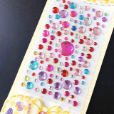 50PCS Sheets Heart Crowns DIY Crystal Rhinestone Sticker Jewels Gems Sticker Set for Kids