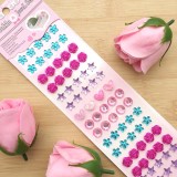 75PCS Colourful Flower Pearls DIY Crystal Rhinestone Sticker Jewels Gems Sticker Set for Kids