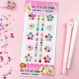 3 Sheets Colourful Flower Pearl DIY Crystal Rhinestone Sticker Jewels Gems Sticker Set for Kids