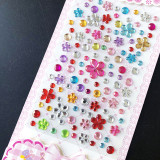 50PCS Sheets Heart Crowns DIY Crystal Rhinestone Sticker Jewels Gems Sticker Set for Kids