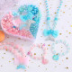 500PCS DIY Necklace Bracelet Sea Tail Fish Beads Heart-shaped Box Set Mermaid Jewelry Making Kit for Kids Gifts