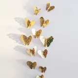 12PCS Single-Deck Hollow Out Butterfly Wall Stickers Door Room Magnetic Decorative