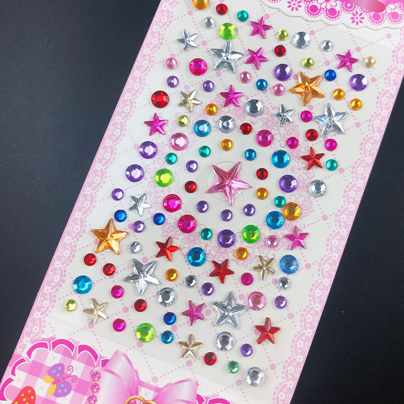 50PCS Sheets Heart Crowns DIY Crystal Rhinestone Sticker Jewels Gems