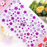 100PCS Colourful Flower DIY Crystal Rhinestone Sticker Jewels Gems Sticker Set for Kids