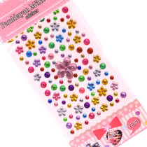 3 Sheets Colourful Flowers Hearts Circles DIY Crystal Rhinestone Sticker Jewels Gems Sticker Set for Kids