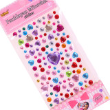 3 Sheets Colourful Flowers Hearts Circles DIY Crystal Rhinestone Sticker Jewels Gems Sticker Set for Kids