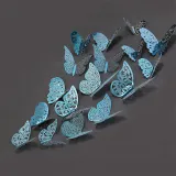 12PCS Single-Deck Hollow Out Butterfly Wall Stickers Door Room Magnetic Decorative