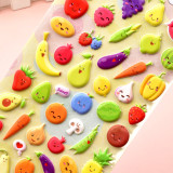 4 Sheets Cartoon Fruits Watermelon 3D Foam Puffy Sticker for Kids Toddler