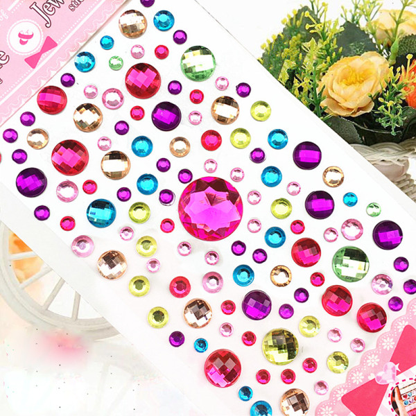 100PCS Colourful Circles DIY Crystal Rhinestone Sticker Jewels Gems