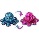 The Original Sequins Reversible Octopus Double Faced Expression Patented Design Soft Stuffed Plush Animal Doll Toy