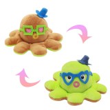 The Original Glasses Reversible Octopus Double Faced Expression Patented Design Soft Stuffed Plush Animal Doll Toy